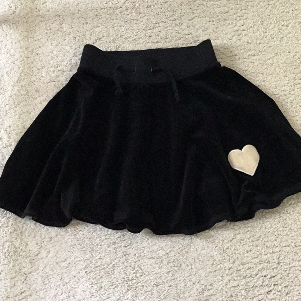 Girls  Juicy Couture Black Velour Bubble Mini Skirt Casual 8y